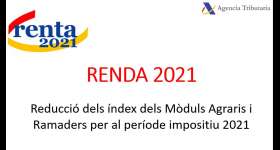 Reducció mòduls IRPF - RENDA 2021