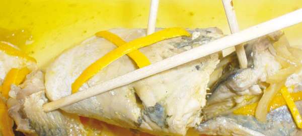 Escabetx de verat amb clementines